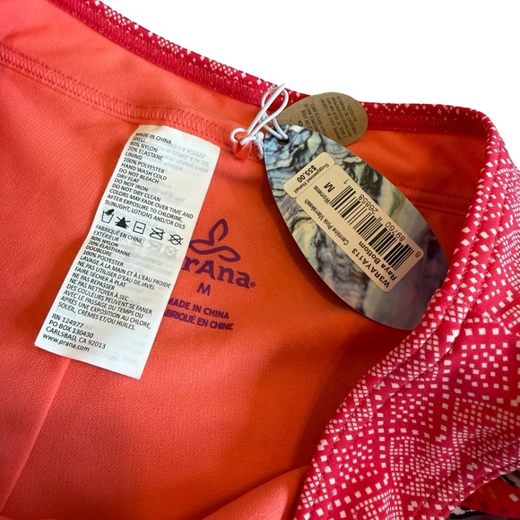 Prana Two Piece Swimsuit Halter Top Raya Bottom Carmine Pink Marrakesh Med NWT - Picture 5 of 11
